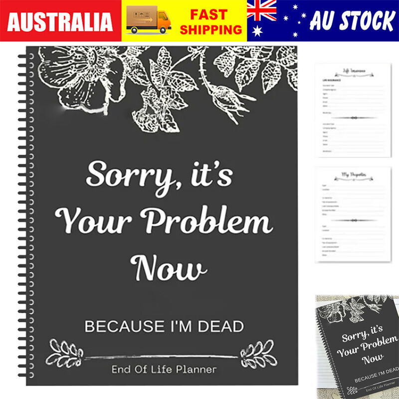 Black End Of Life Planner - Funny Death Planning Workbook For Final Wishes