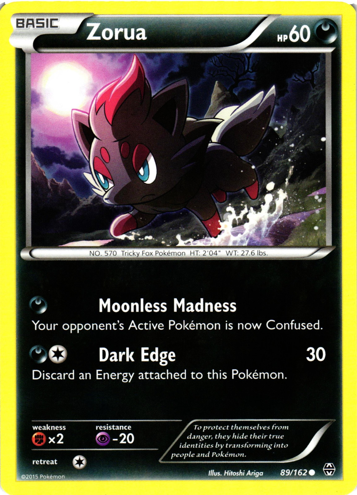 Zorua 89/162 Breakthrough Common Near Mint Pokemon DNA GAMES