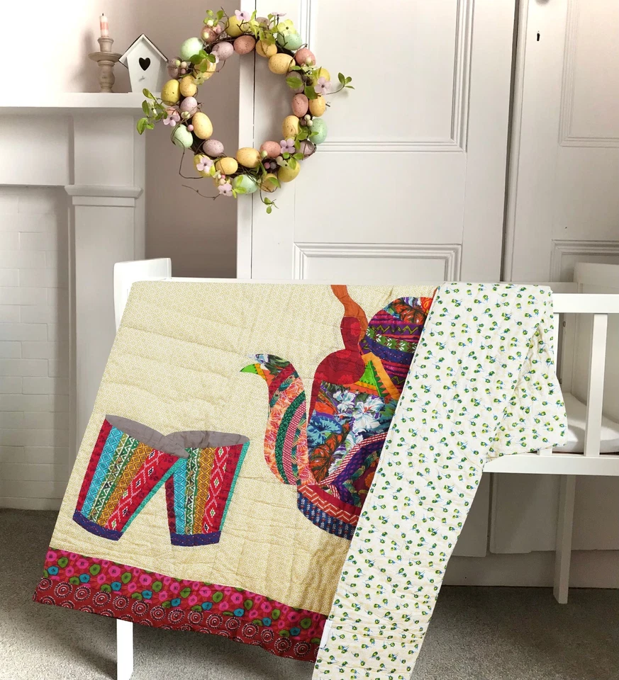 Colcha edredón bebé patchwork colcha india tamaño bebé edredón 100 % algodón Foto 2 de 4