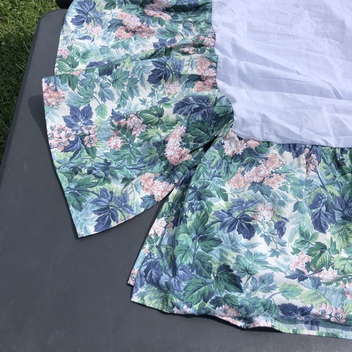 Laura Ashley Ashborne Twin Bed Skirt Blue Green Floral 14" Drop Cotton - Picture 4 of 9