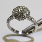 GIA 18k white gold 1.38ct round double halo diamond engagement ring 9.5g 7 — photo 9