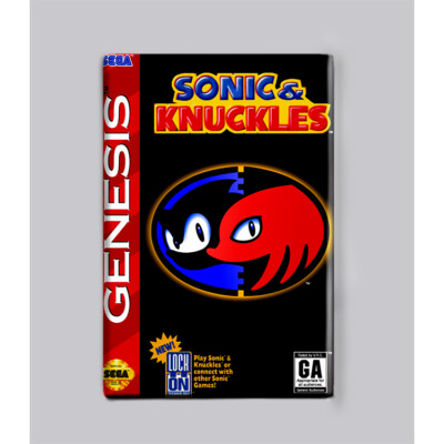 SONIC & KNUCKLES - 2'' x 3'' FRIDGE MAGNET (vintage sega genesis box game 2 3)