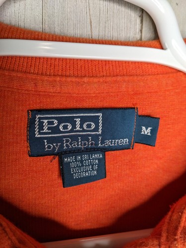Polo Ralph Lauren Pullover Herren Medium ORANGE 1/4 Zipper Sweater Shirt Pony Logo - Bild 5 von 8