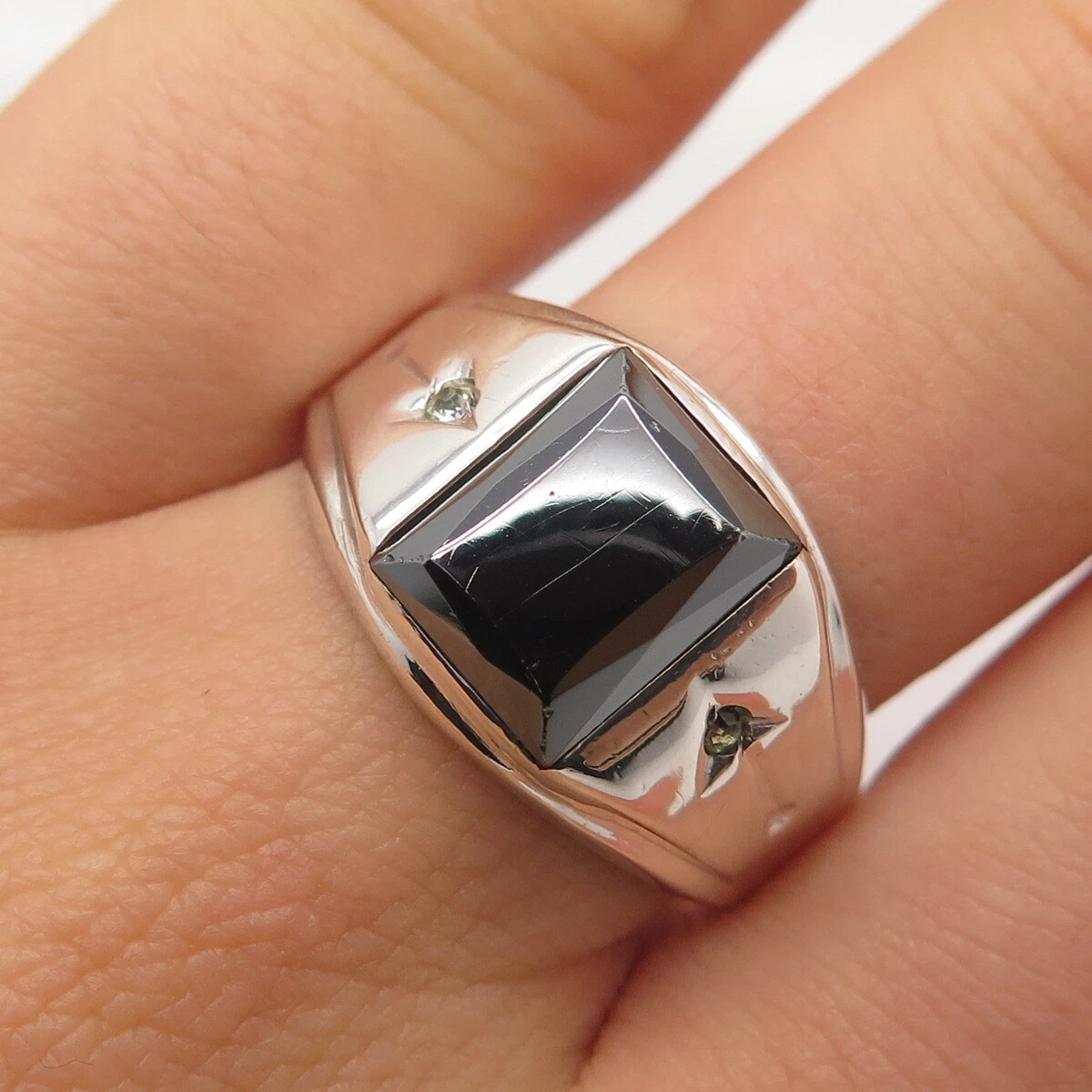 Hematite signet ring sale