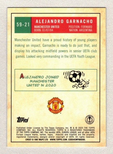 ALEJANDRO GARNACHO Manchester United U Pick List FREE Combined Shipping - Picture 21 of 23