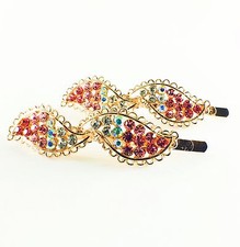 USA Quality Bobby Pin Rhinestone Crystal Hair Clip Hairpin Wedding PINK AB B23