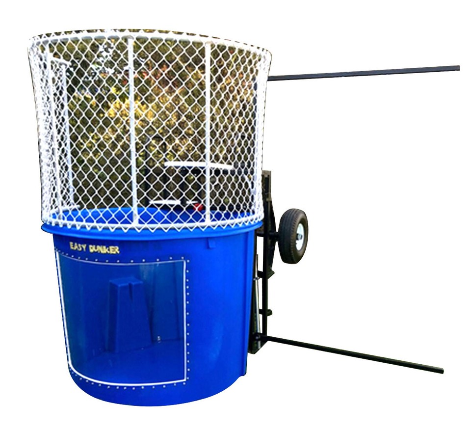 Blue Portable Dunking Booth with New Wingless Design 500 Gal Water Dunk