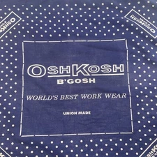 Vintage Osh Gosh B Gosh Bandanda Blue Polka Dot Logo Union Made In USA 20x22”