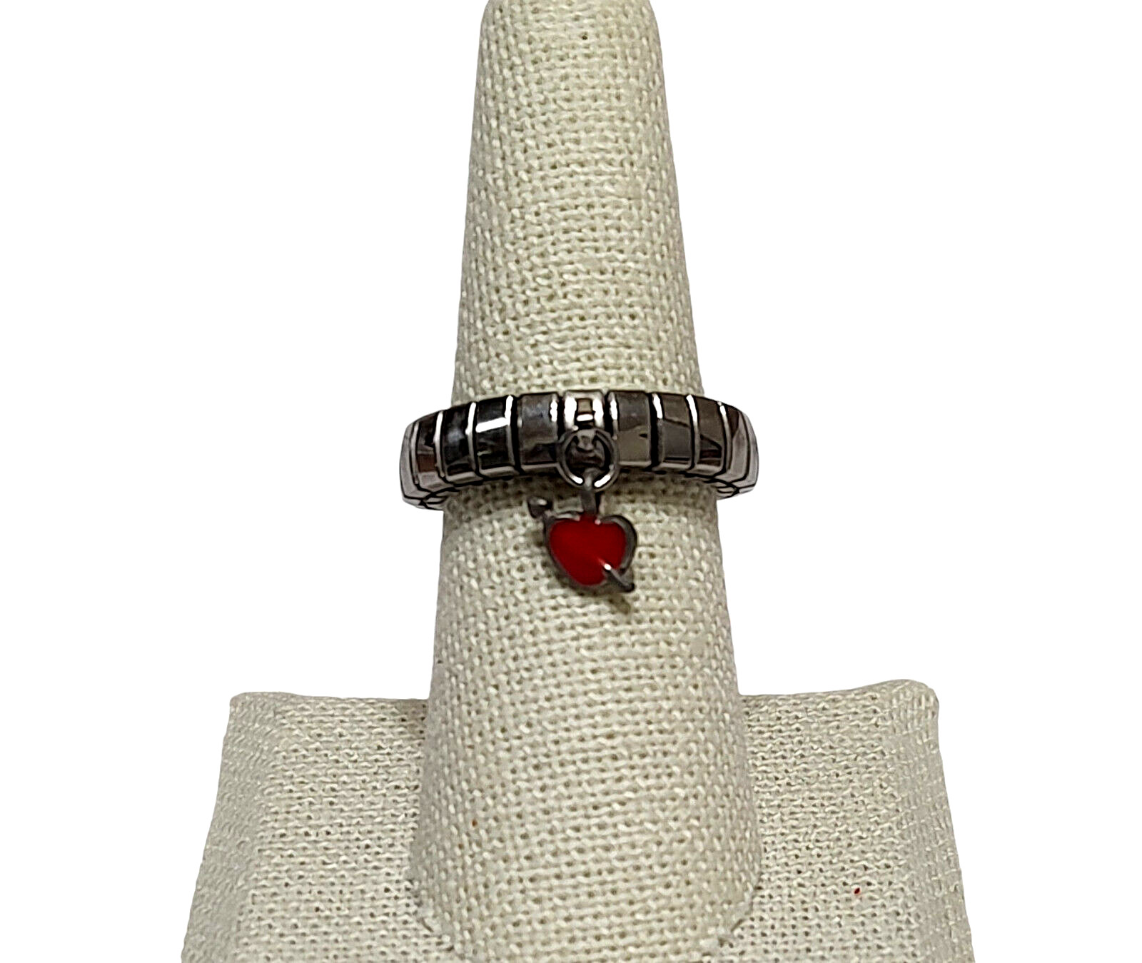 Adjustable Heart and Arrow Charm Statement Ring f… - image 2