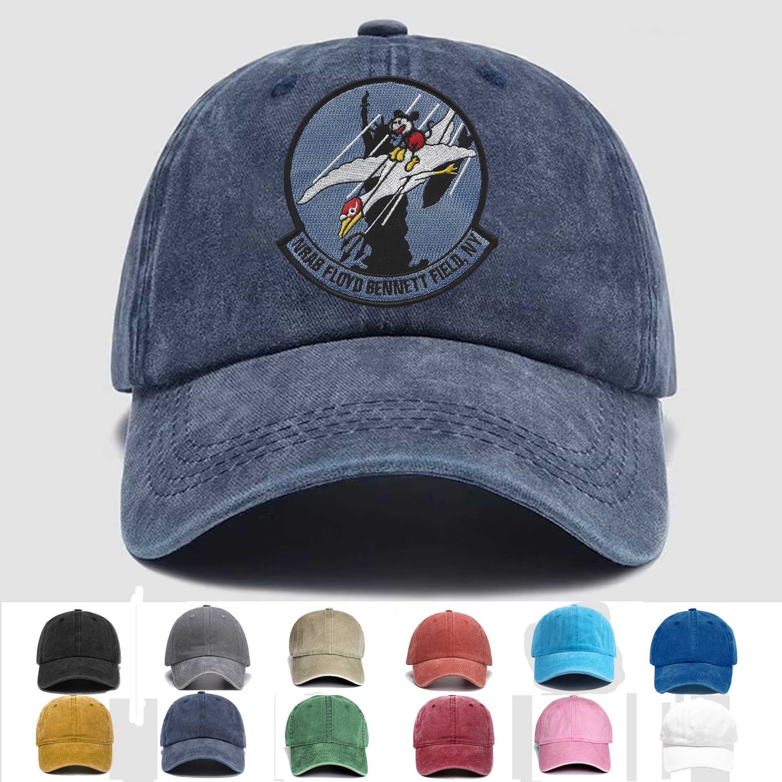 Custom Embroidered Hat Naval Reserve Air Base Floyd Bennett Field, Veteran Cap