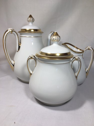 Antique Haviland H & Co France Old Paris Porcelain-style 3 PIECE TEA SET - Picture 2 of 11