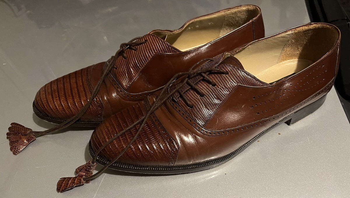 Miguel Angel Dark Brown Lizard Skin Loafers Shoes Miguel Angel Dark Brown Genuine Lizard Skin Tassel Loafers  main image 3