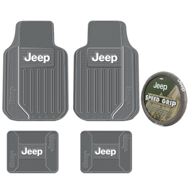 5PC Plasticolor Gray Jeep Elite Heavy Duty Rubber Front Rear Floor Mats SWC eBay