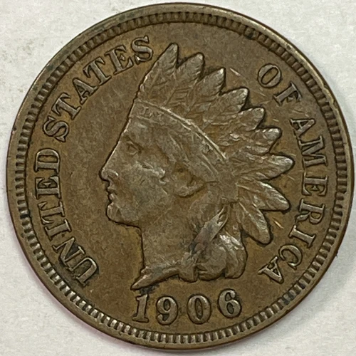 1906 Indian Head Cent Choice Extremely Fine XF+ Coin #17992