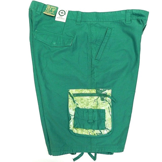 LRG Lifted Research Group Surplus Collection Men 34 Lime Green Camo Cargo Shorts | eBay