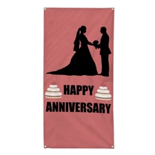 Vertical Vinyl Banner Multiple Sizes Happy Anniversary Lifestyle Outdoor