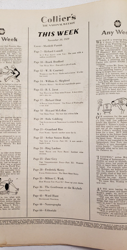 Collier's Magazine November 30, 1929 ~ Maxfield Parrish ~Thanksgiving ~Art Deco - Picture 4 of 10