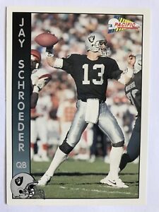Vintage NFL American Football Jay Schroeder Raider Player Card Pacific 467 1992