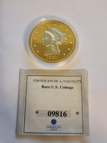 1841 Gold Coronet Quarter Eagle Replica COPY - Picture 9 of 9