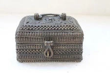 Vintage Brass Handcrafted Jali Cut work Unique Multiple Use Jewellery Box NH3470