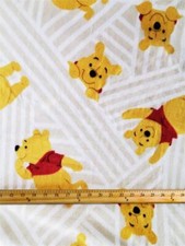 Fleece DISNEY'S WINNIE THE POOH Printed Fabric - LINED PATTERN / 58" Wide / SBY
