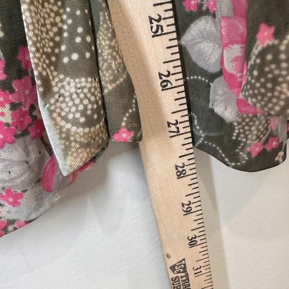 Pantalones de cintura elástica con parte inferior de campana de gasa vintage estampado floral para mujer XS/S Foto 3 de 4