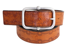 Gap BROWN GENUINE LEATHER 1 3/8"Wd TOOLED DRESS CASUAL BELT Sz S A91