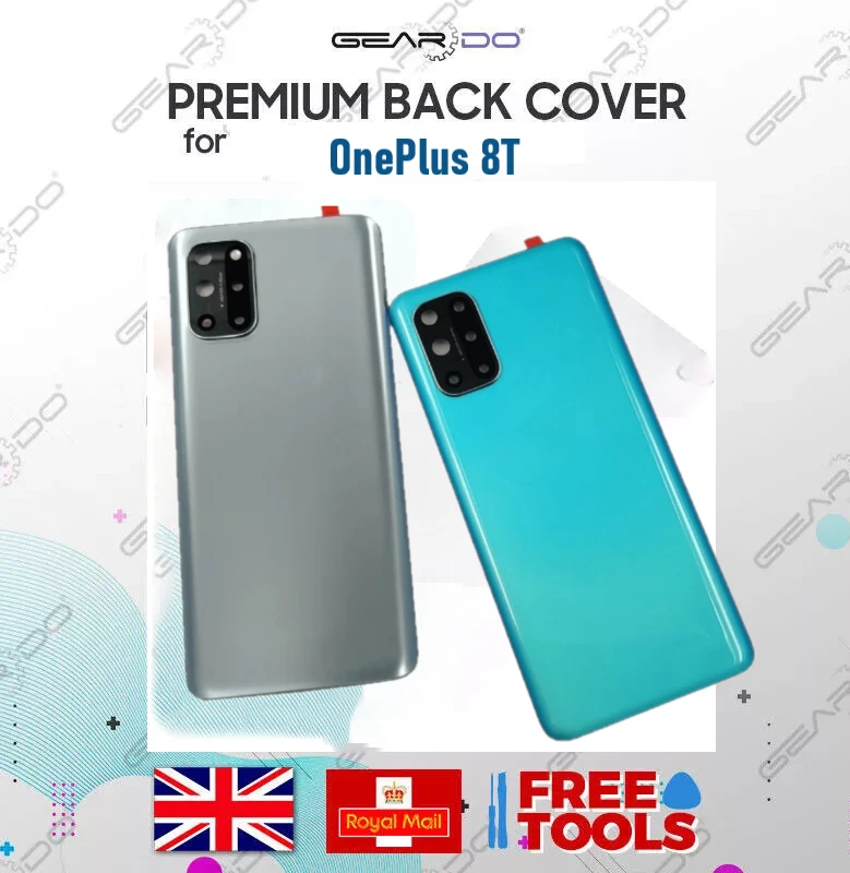 GEARDO For OnePlus 8T 1+8T Rear Back Battery Cover Glass With Adhesive / Camera Lens