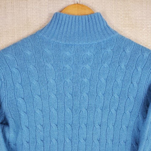 RALPH LAUREN BLACK LABEL 100% Cashmere Womens Sweater Size Large Cable Knit 1/4 - 第 7/17 張圖片