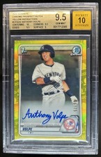 2020 Bowman Anthony Volpe Chrome Prospect Auto Yellow Refractor #/75 BGS 9.5