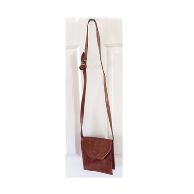 Pellettieri Firenze Brown Crossbody Bag Made in Italy w/ Snap Zip, Pockets