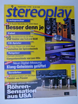 STEREOPLAY 9/98, CONRAD-JOHNSON PREMIER,INFINITY DELTA 60,B&W CDM 7 SE,LUA 4/3 D