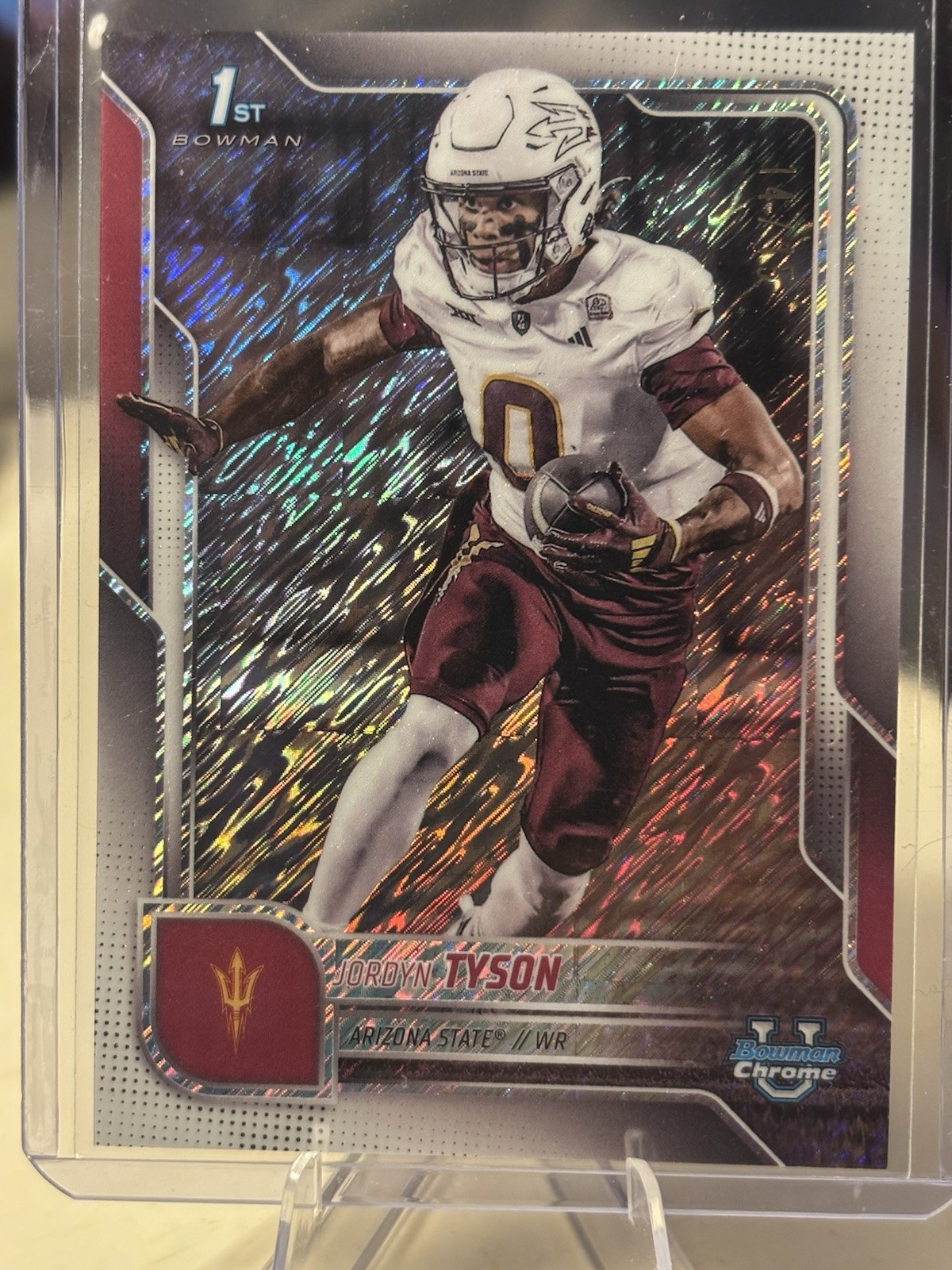 2025 Bowman Chrome U Football Jordyn Tyson White Refractor 1st Bowman /15