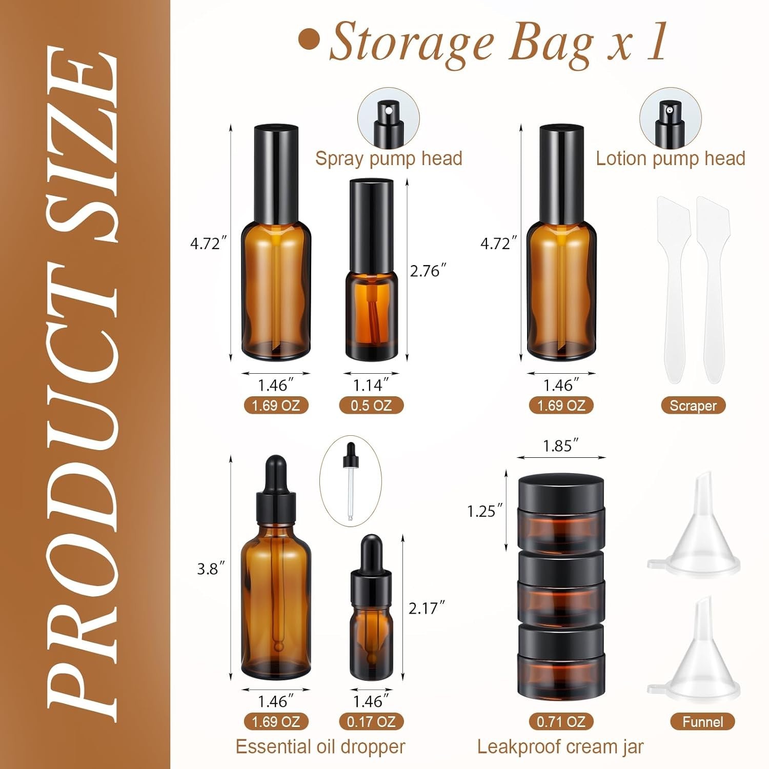 13 Pcs Glass Skincare Travel Containers Mini Makeup Containers Travel Size