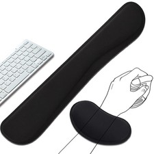 Ergonomic Keyboard Mouse Wrist Rest Set Memory Foam Support Typing Gaming Black