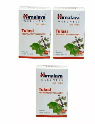 3x Himalaya Tulasi 60 Tablets - For Respiratory Wellness, Cough & Cold Tablets