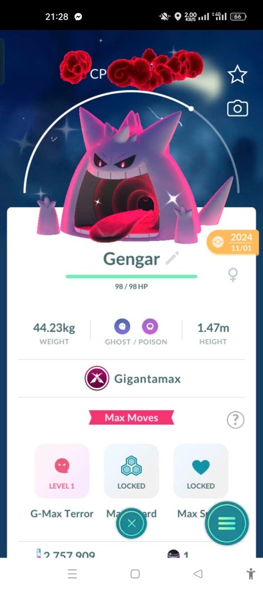 Pokémon Go | Shiny Gigantamax Gengar | PTC 80K Dust | eBay