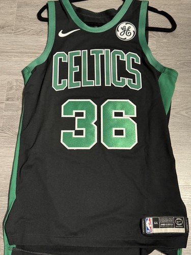 Marcus Smart Jersey Nike Black 44 Authentic M Boston Celtics Sponsor Patch DPOY