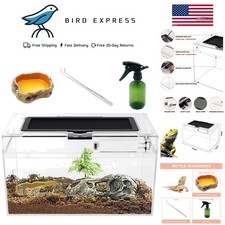 Mini Reptile Terrarium Set 12x7x6 Indoor Reptile Tank with Accessories