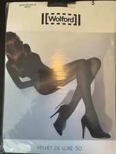 Wolford Velvet De Luxe 50 Tights Size S Anthracite 7221 New Sealed Neiman Marcus