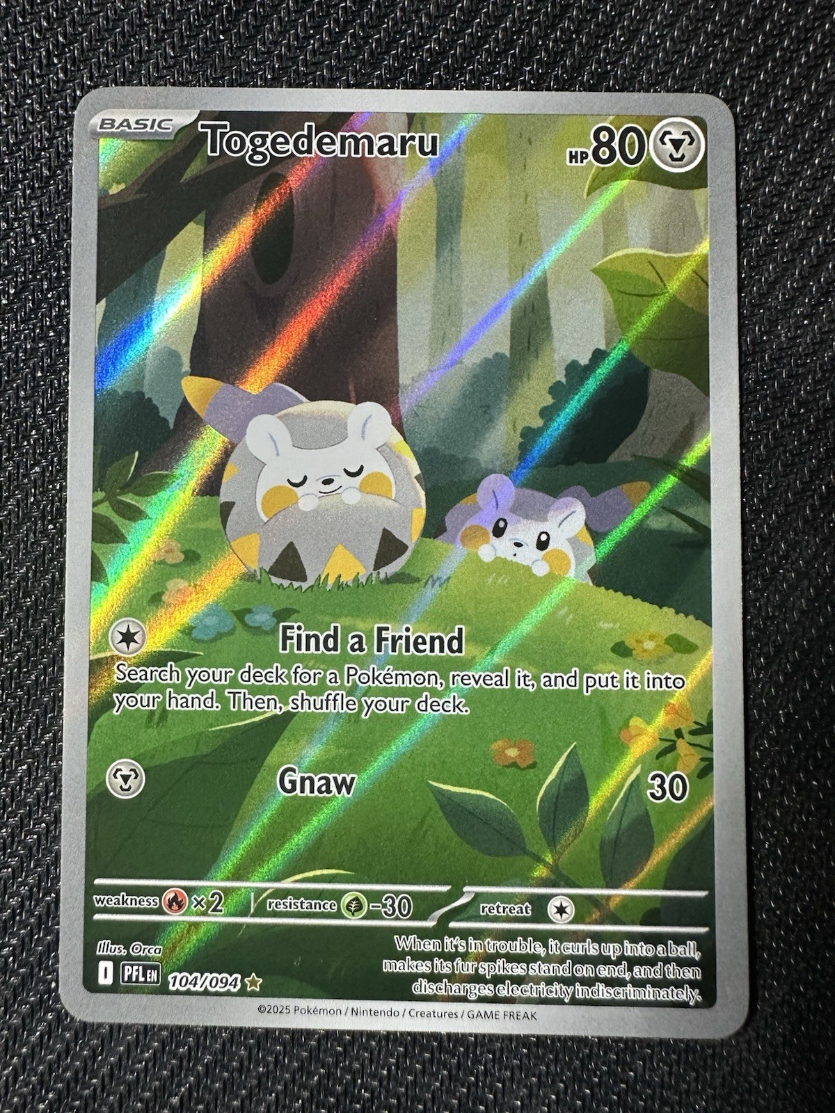 Togedemaru Illustration Rare ME02: Phantasmal Flames 104/094 NM