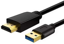 USB to HDMI Adapter Cable 6.6FT, Male to Male Full 1080P HD Display Cable Audio
