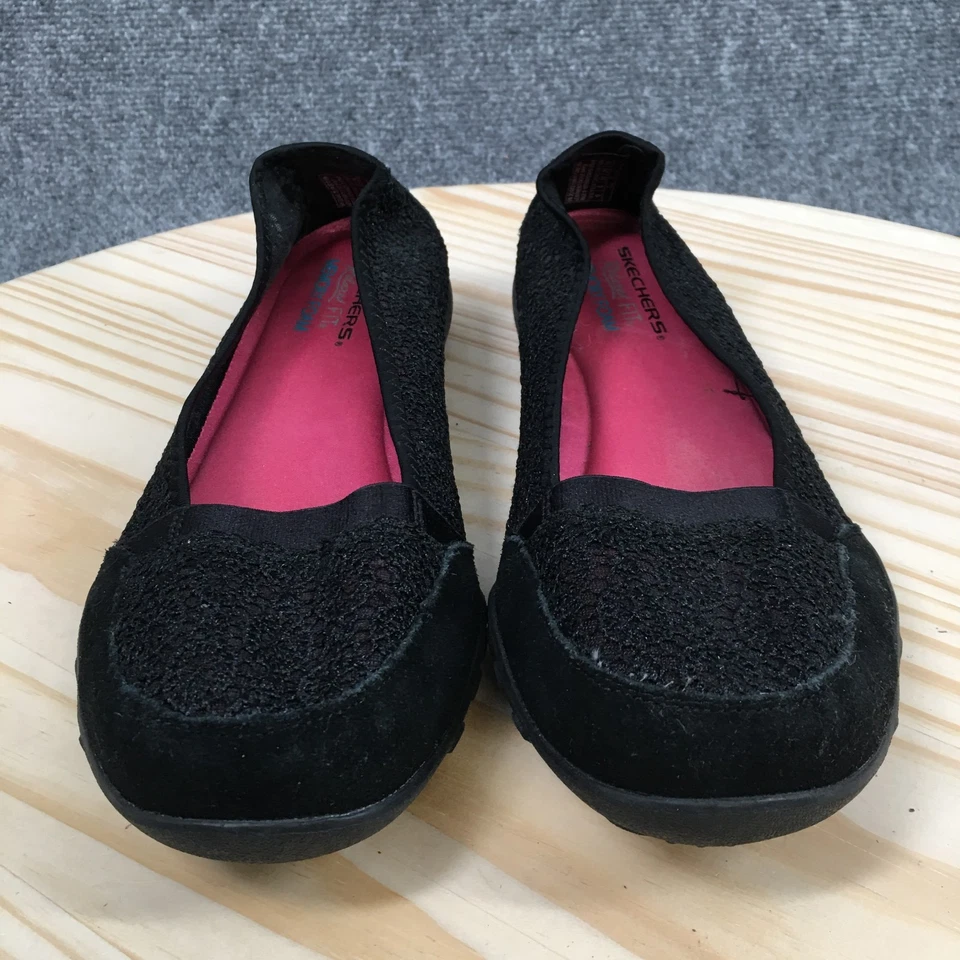 Zapatos planos Skechers para mujer 9 Breathe Easy-Pretty Factor sin cordones 22482 negros Foto 4 de 4