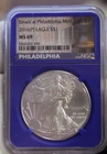 2016 P Philadelphia Mint Silver Eagle $1 NGC MS69 Blue Core Slab.