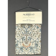 William Morris Co. Window Curtains Panels Lodden Set Pair 50 X 84 Blue Drapes