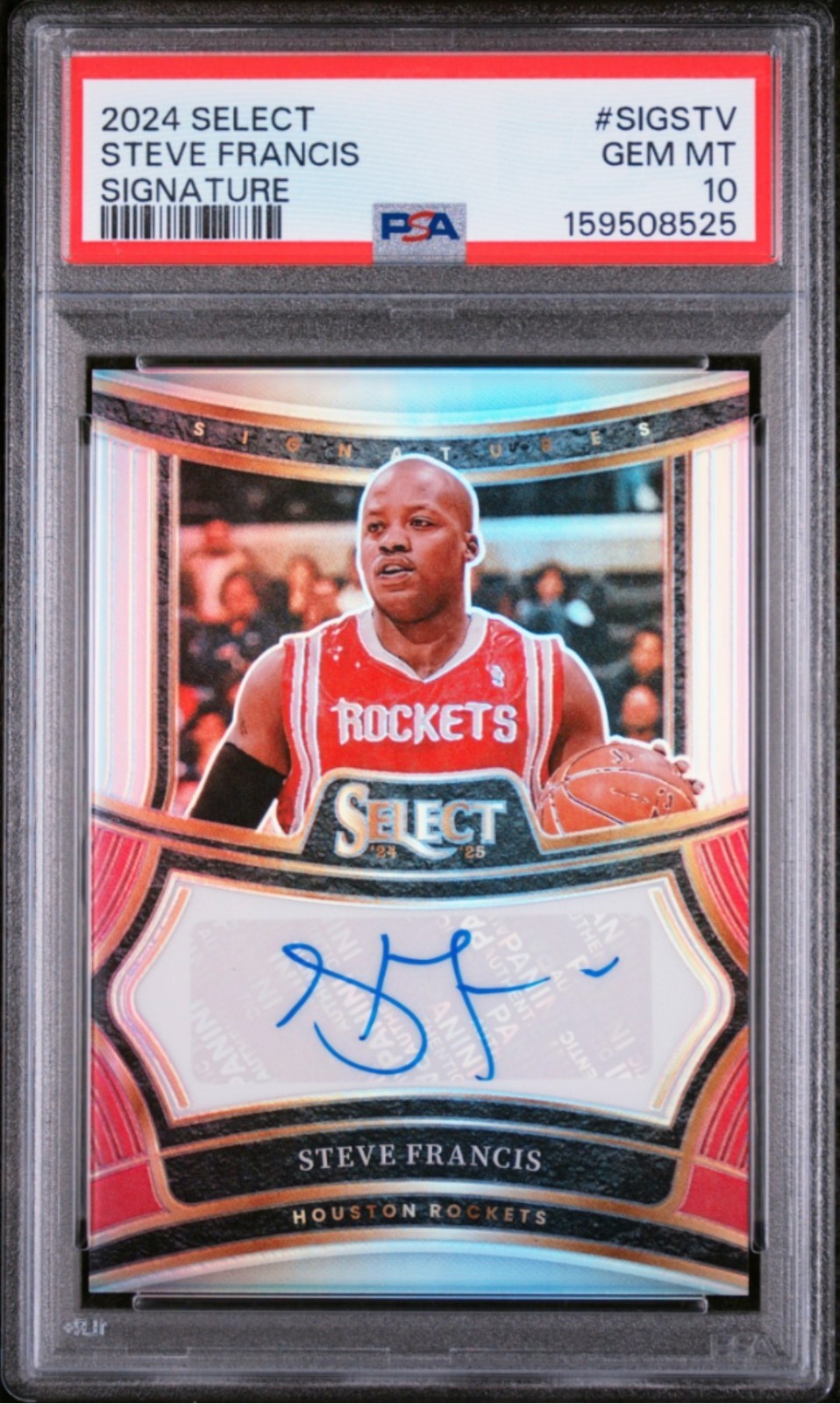 PSA 10 STEVE FRANCIS 2024 SELECT SIGNATURES SILVER PRIZM AUTO 78/125 ROCKETS 