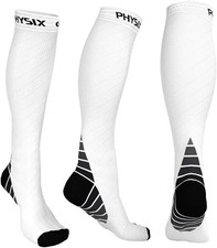 Physix Gear Sport White Compression Socks - Size Small/Medium X001GM2HRB