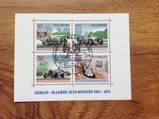 Germany 1971 Berlin Motor Racing Cars , Miniature Sheet CTO MNH. Free UK P&P