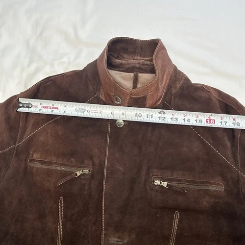 GIMO'S MENSWEAR Suede XL Jacket Brown Leather Utility Safari Field Blazer Italy image 14