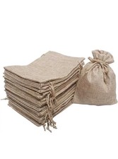 Burlap Drawstring Gift Bags, 5  x 7  , pack of 25